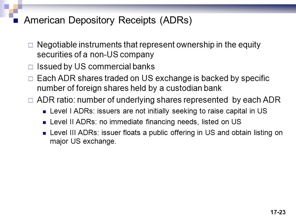American Depository Receipts (ADRs)