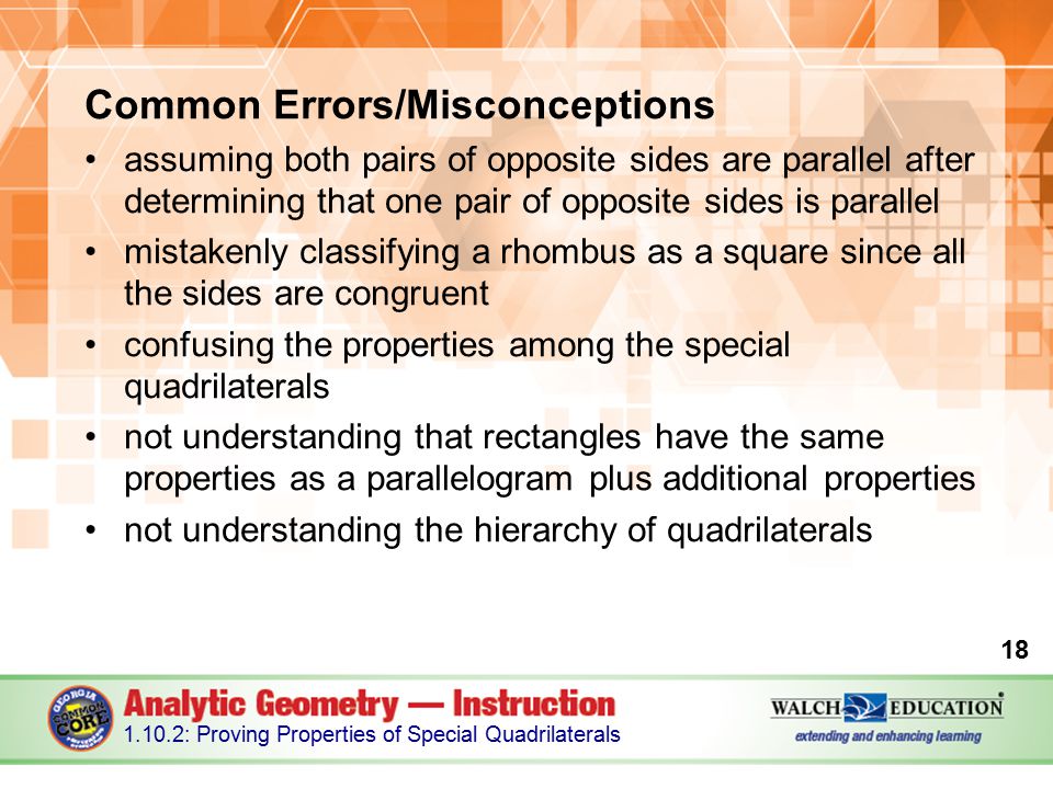 Common Errors/Misconceptions