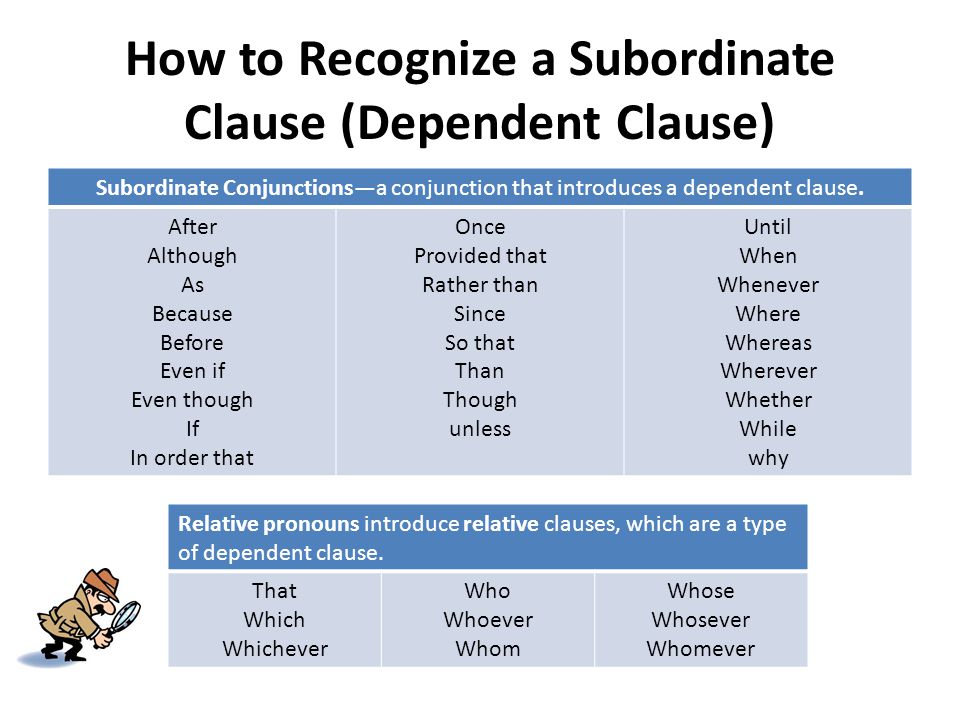 How to Recognize a Subordinate Clause (Dependent Clause)