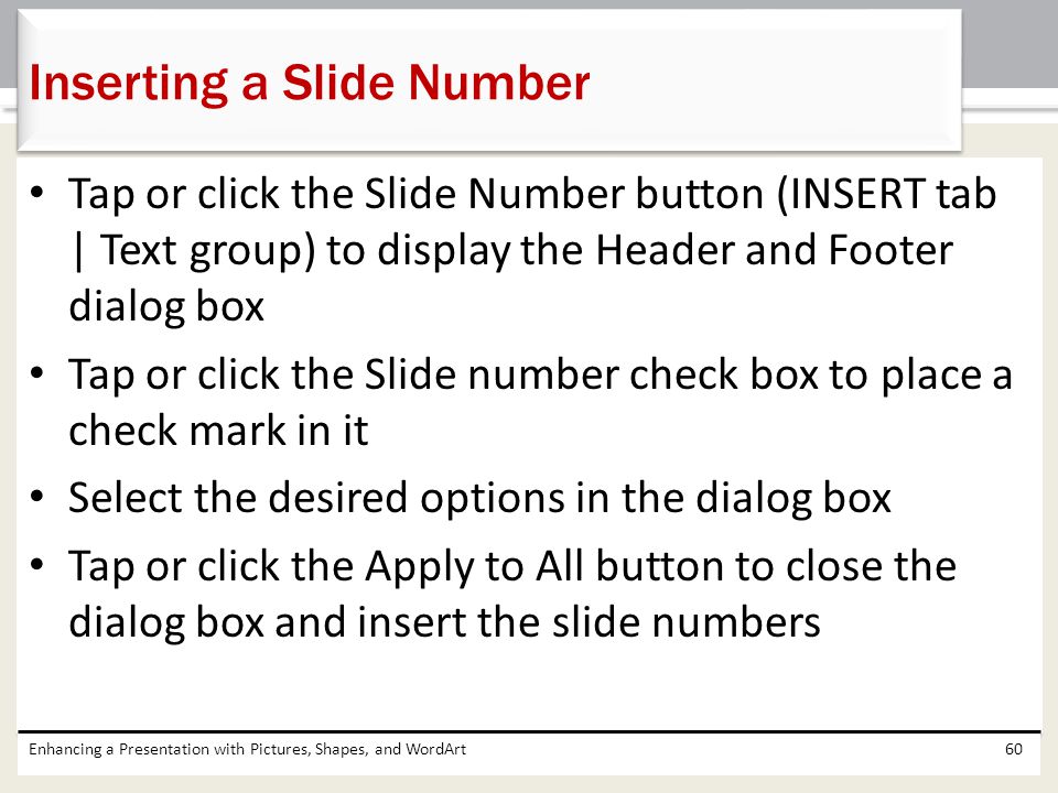 Inserting a Slide Number