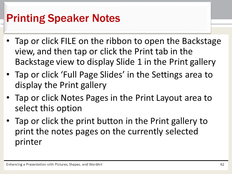 Printing Speaker Notes