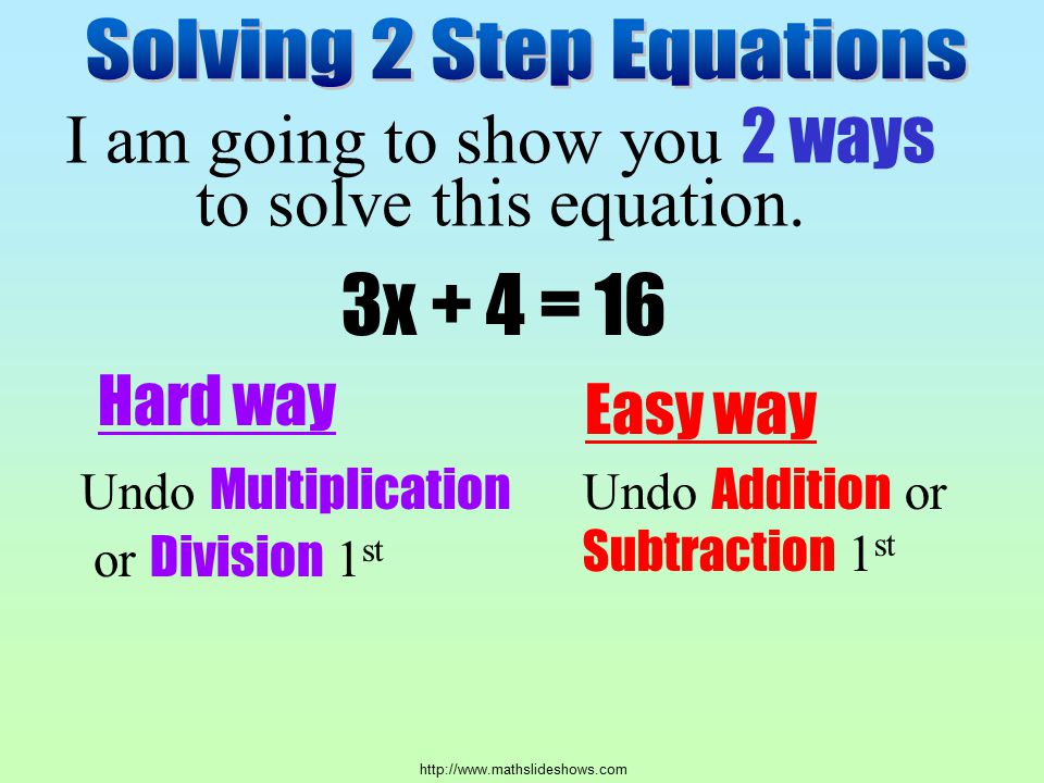 I am going to show you 2 ways to solve this equation.