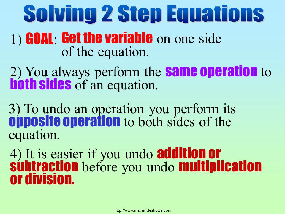 Solving 2 Step Equations
