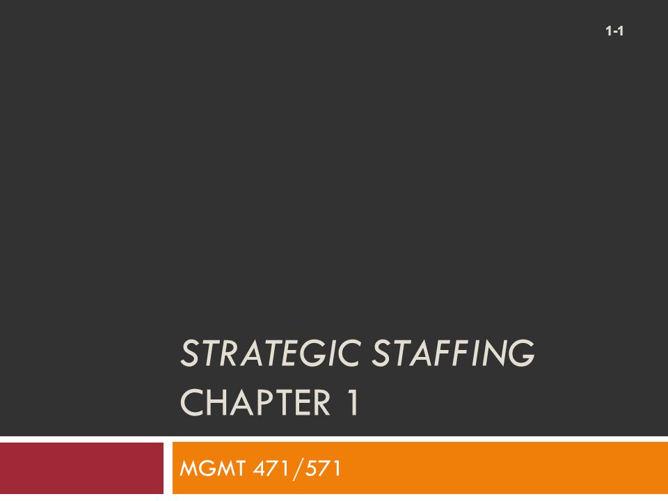 Strategic Staffing Chapter 1