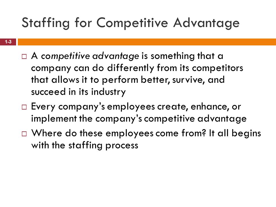 Staffing for Competitive Advantage