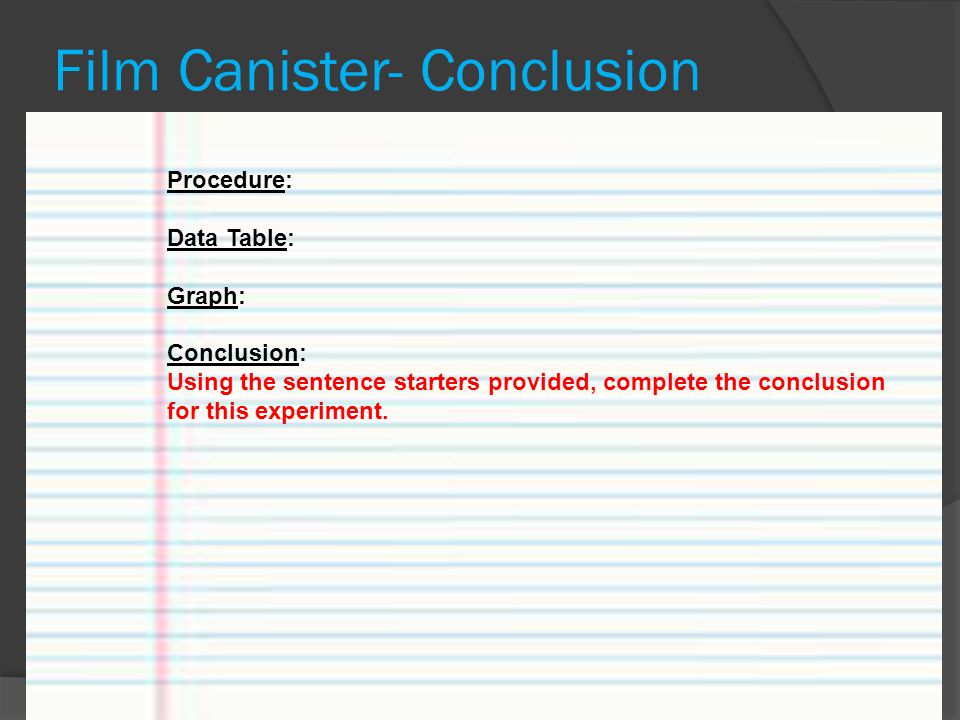 Film Canister- Conclusion