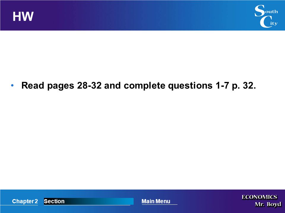 HW Read pages and complete questions 1-7 p. 32.
