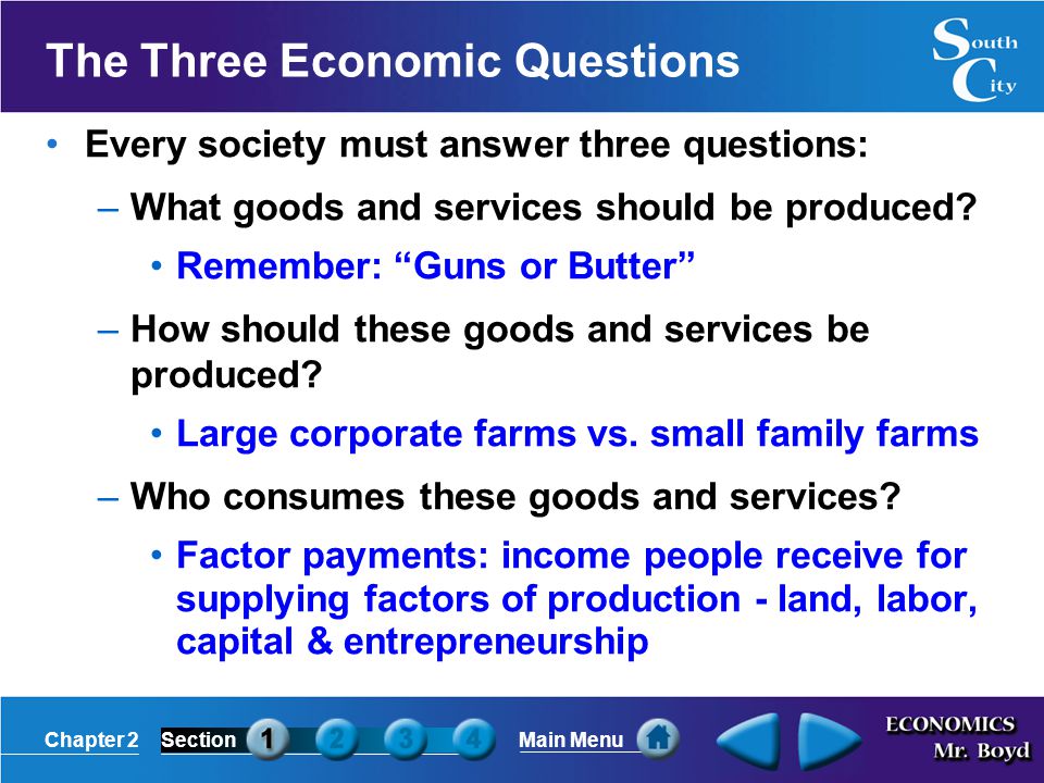 The Three Economic Questions