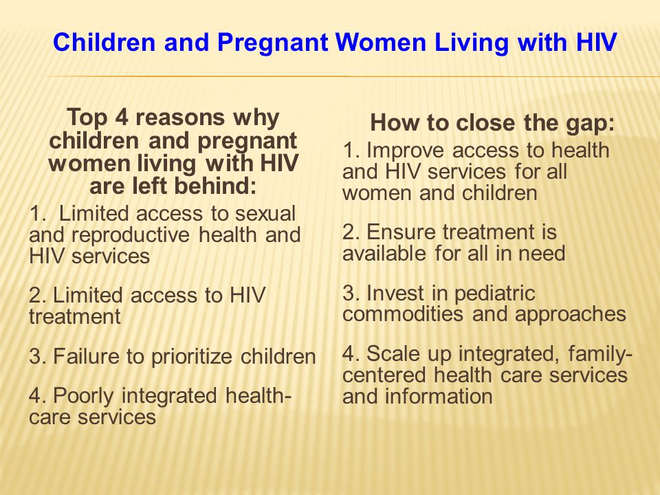 Children and Pregnant Women Living with HIV