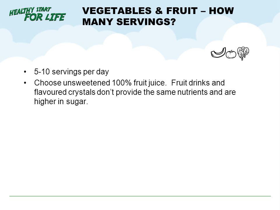 VEGETABLES & FRUIT – HOW MANY SERVINGS