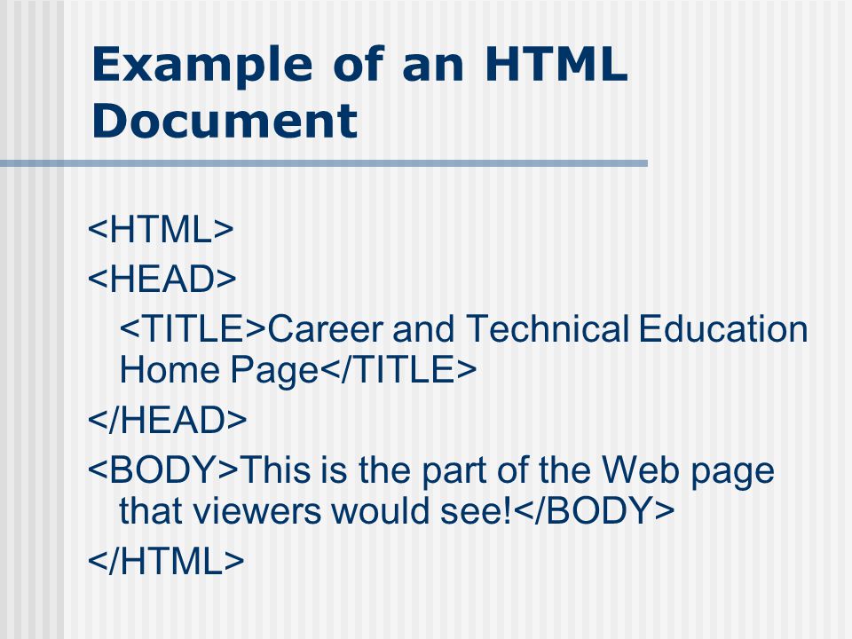 Example of an HTML Document
