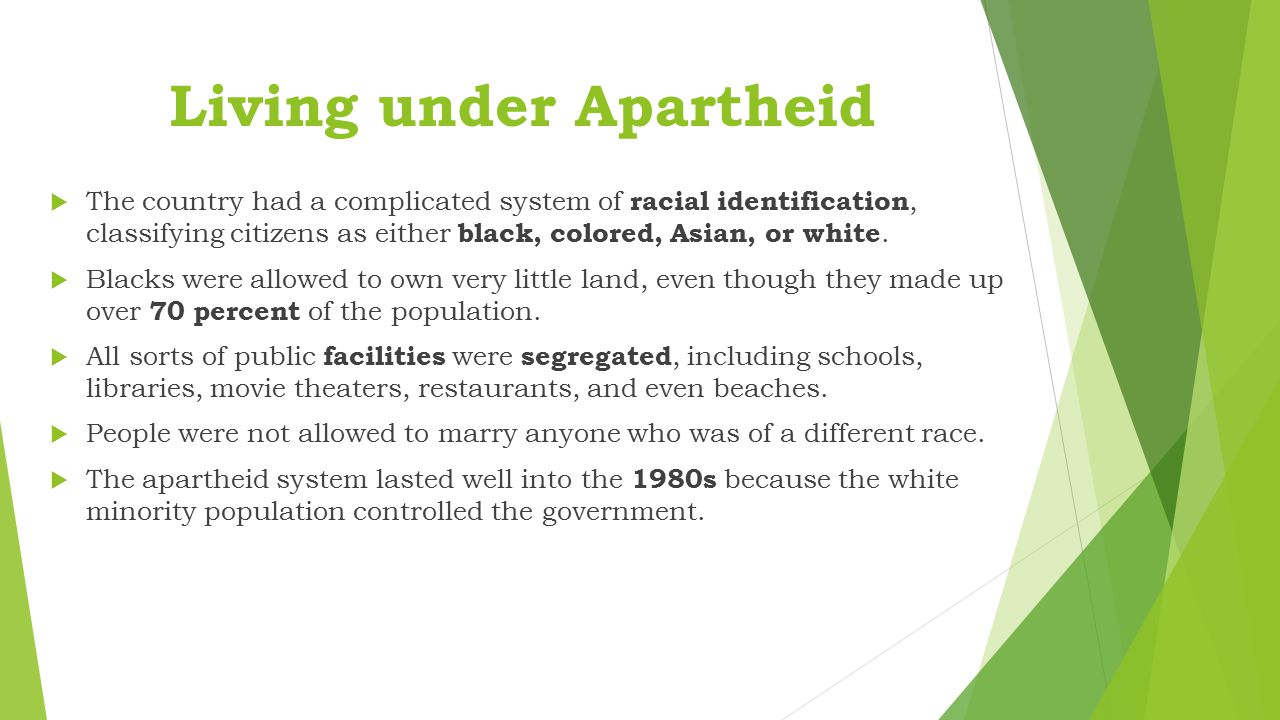 Living under Apartheid