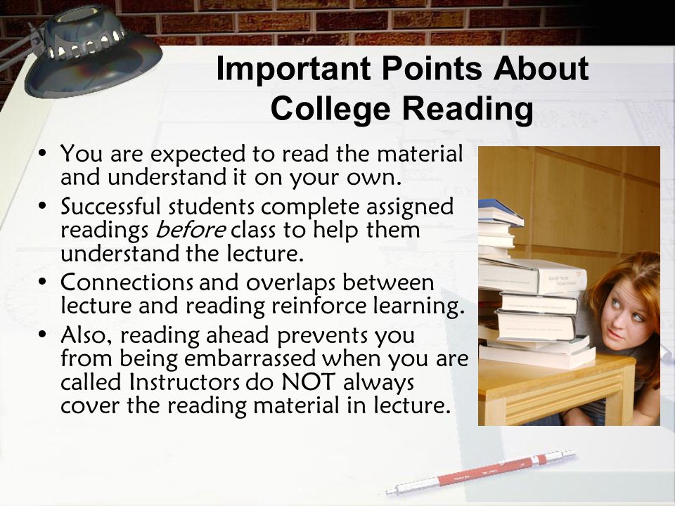 Important Points About College Reading