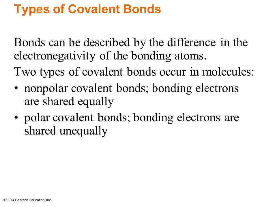 Types of Covalent Bonds
