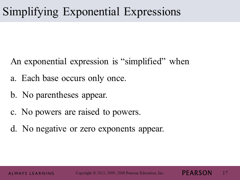 Simplifying Exponential Expressions