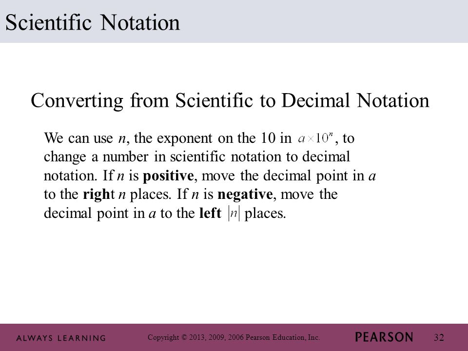 Converting from Scientific to Decimal Notation