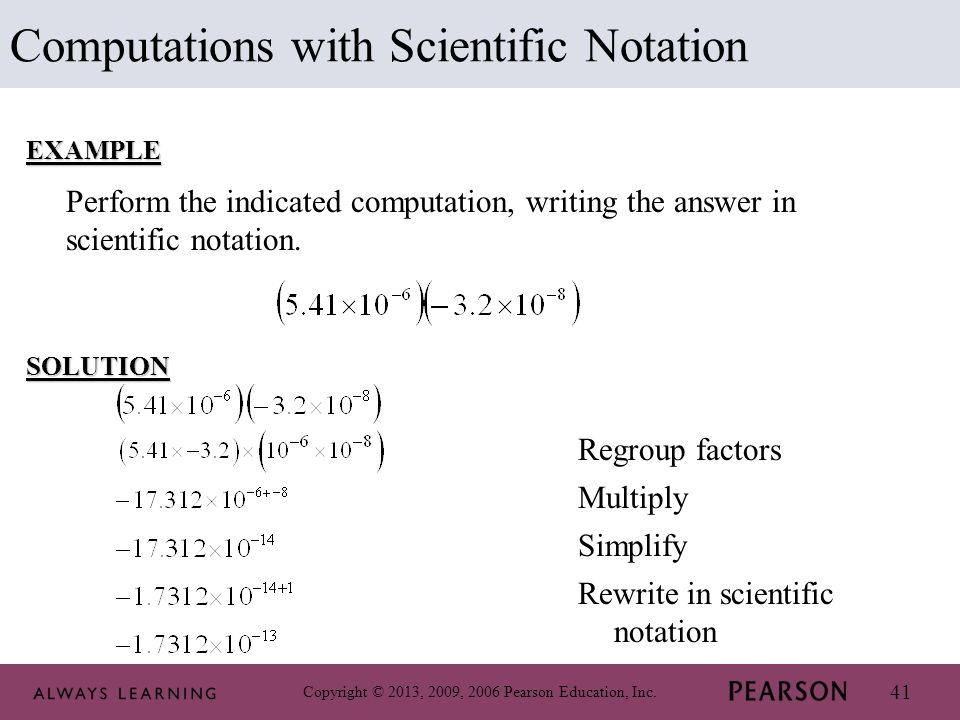 Computations with Scientific Notation