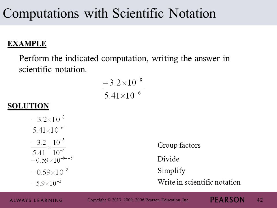 Computations with Scientific Notation