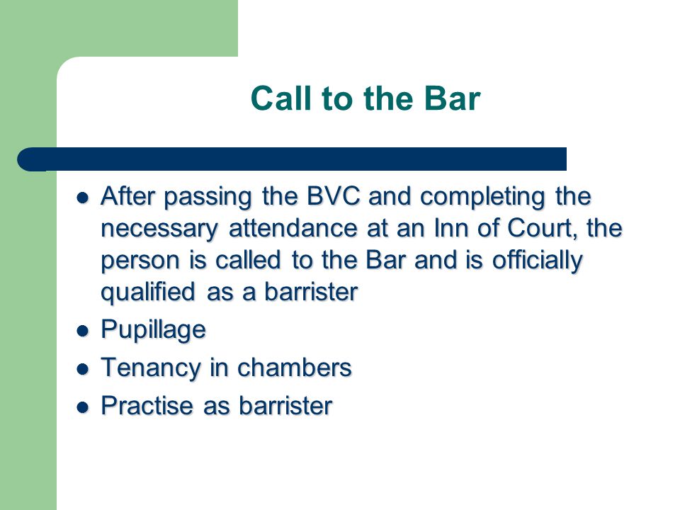 Call to the Bar