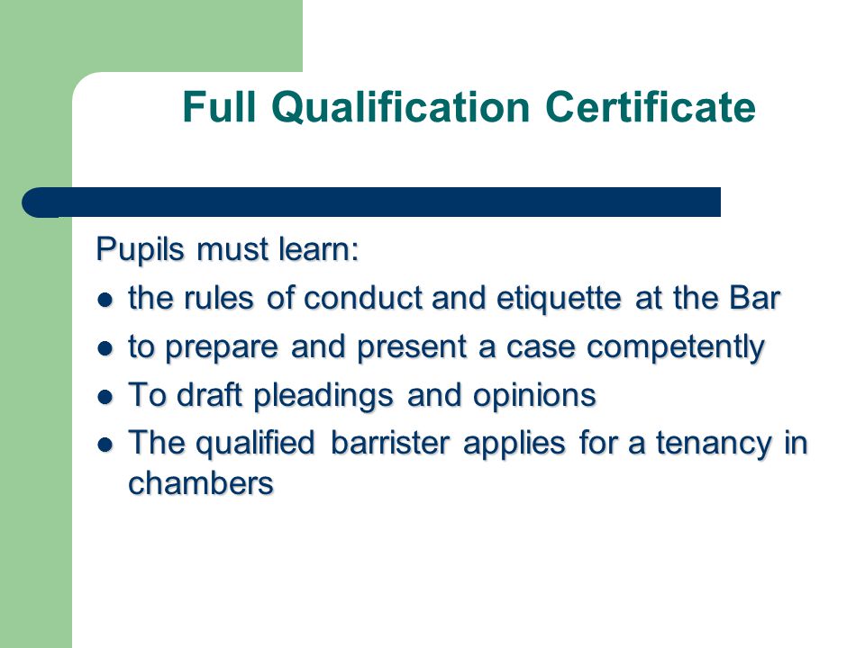 Full Qualification Certificate
