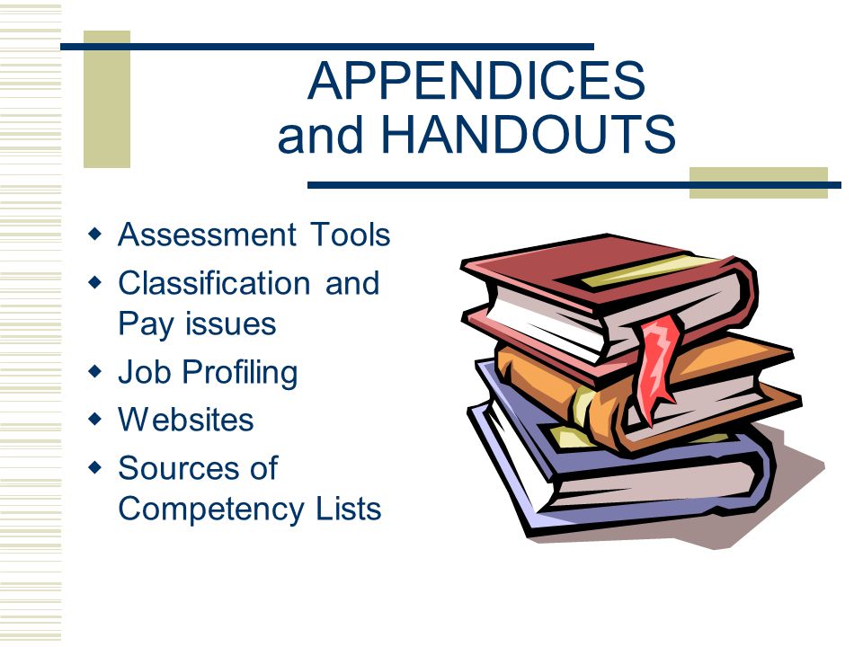 APPENDICES and HANDOUTS