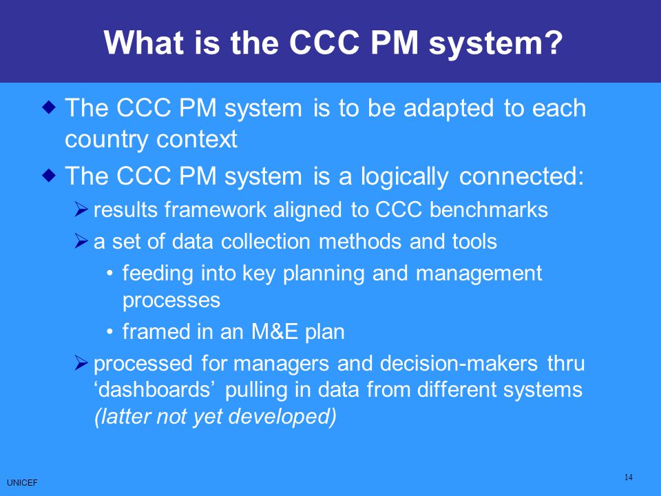 What is the CCC PM system