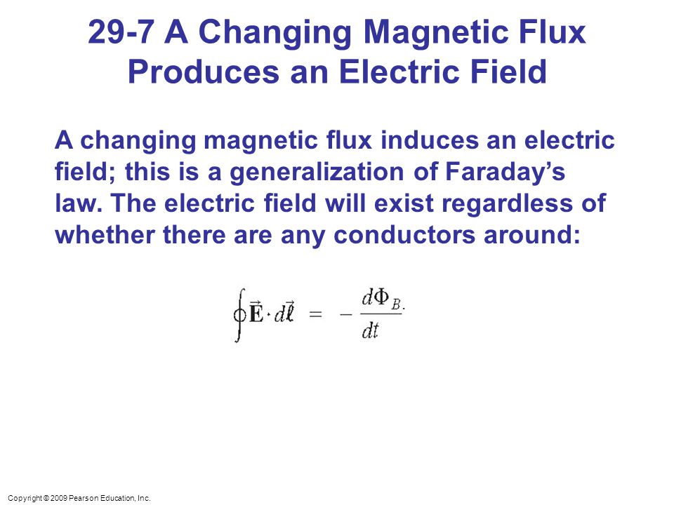 29-7 A Changing Magnetic Flux Produces an Electric Field