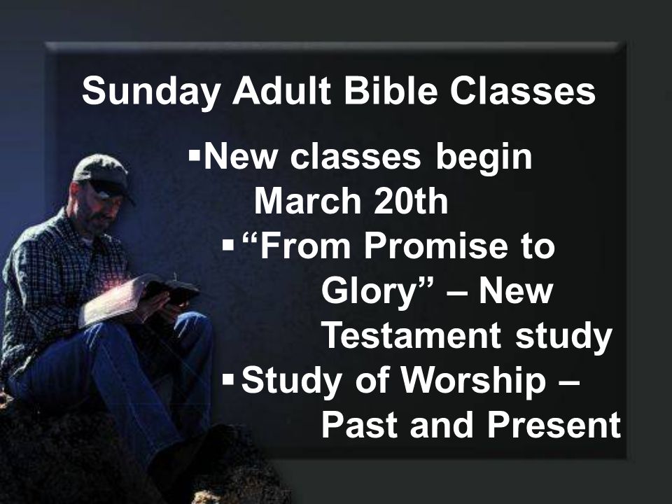 Sunday Adult Bible Classes