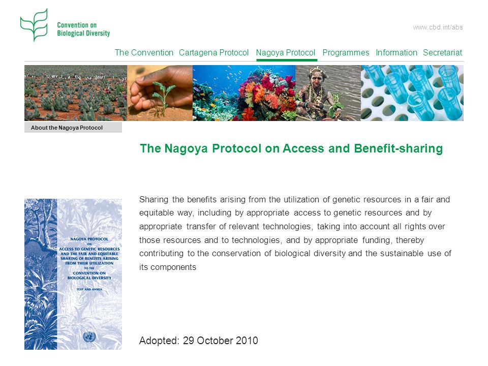 The Nagoya Protocol on Access and Benefit-sharing
