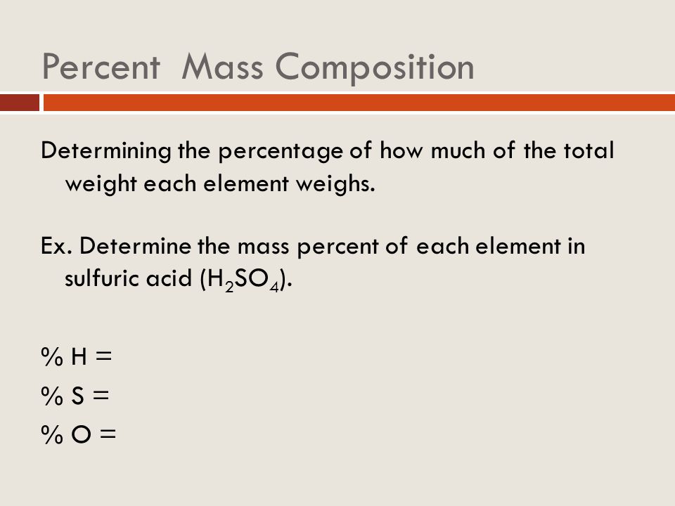 Percent Mass Composition