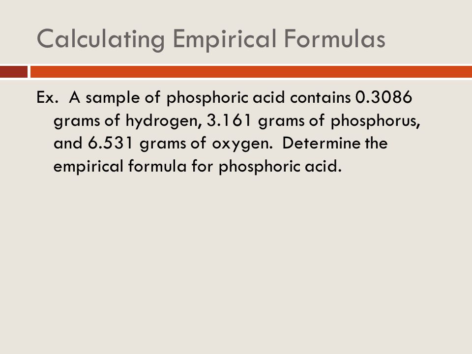 Calculating Empirical Formulas