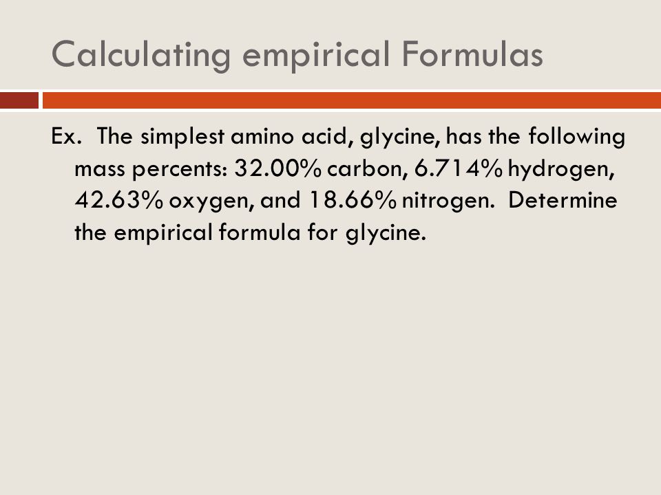 Calculating empirical Formulas