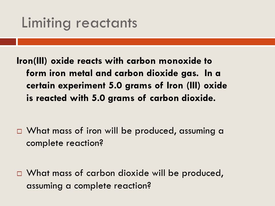 Limiting reactants