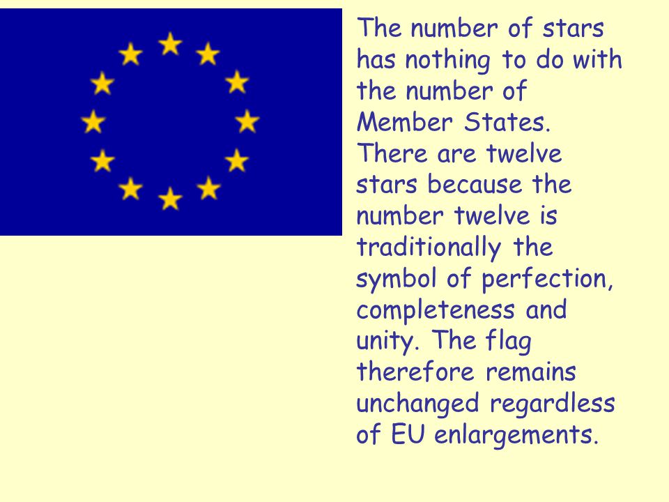 The number of stars has nothing to do with the number of Member States