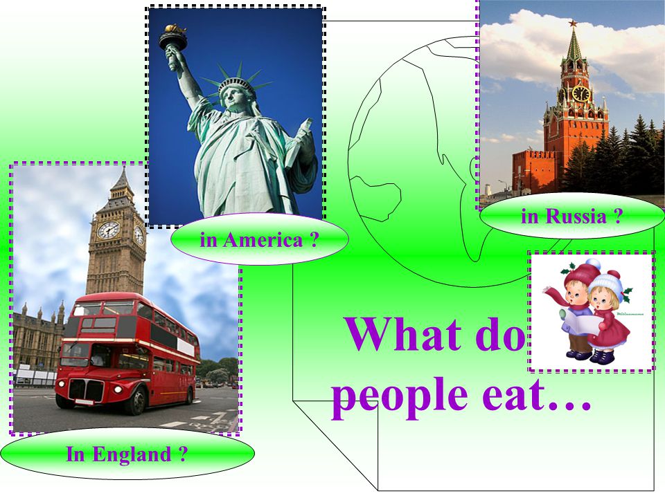 What do people eat… in Russia in America In England