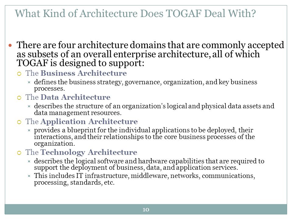 What Kind of Architecture Does TOGAF Deal With
