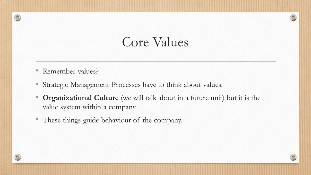Core Values Remember values