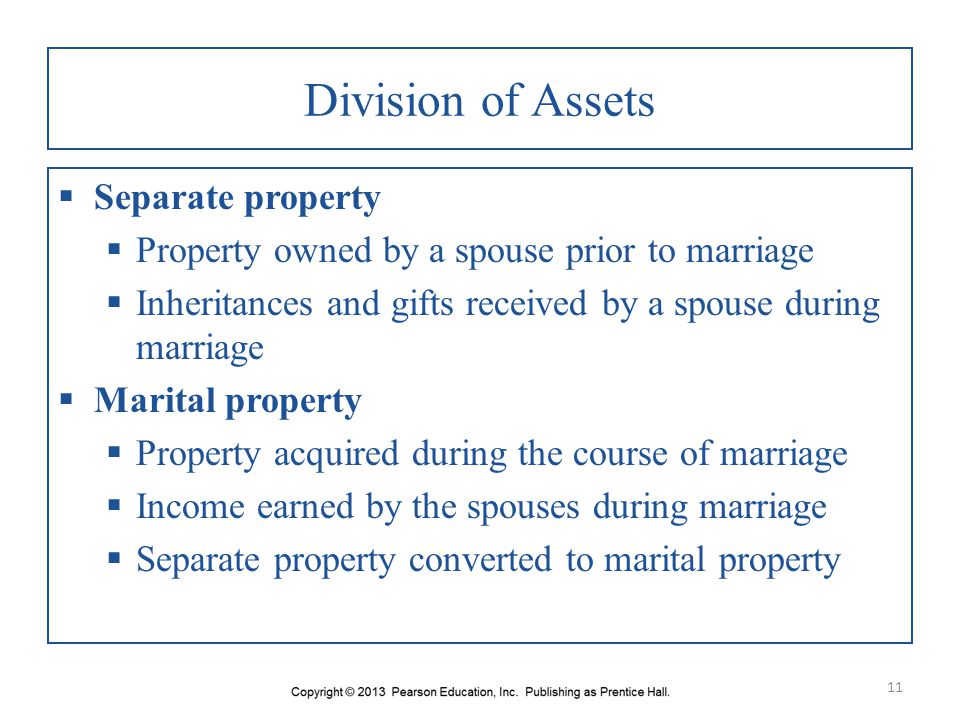 Division of Assets Separate property
