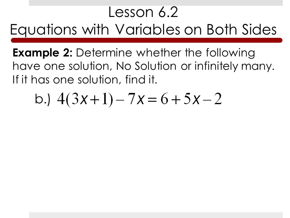 Equations with Variables on Both Sides