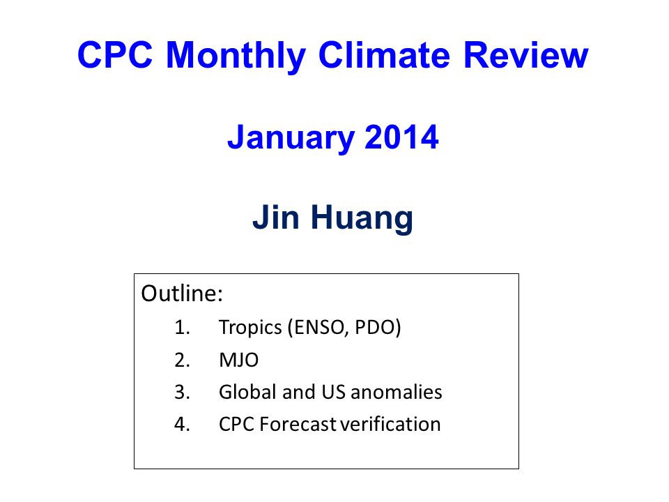CPC Monthly Climate Review