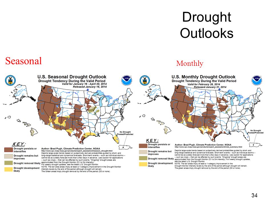 Drought Outlooks Seasonal Monthly Monthly