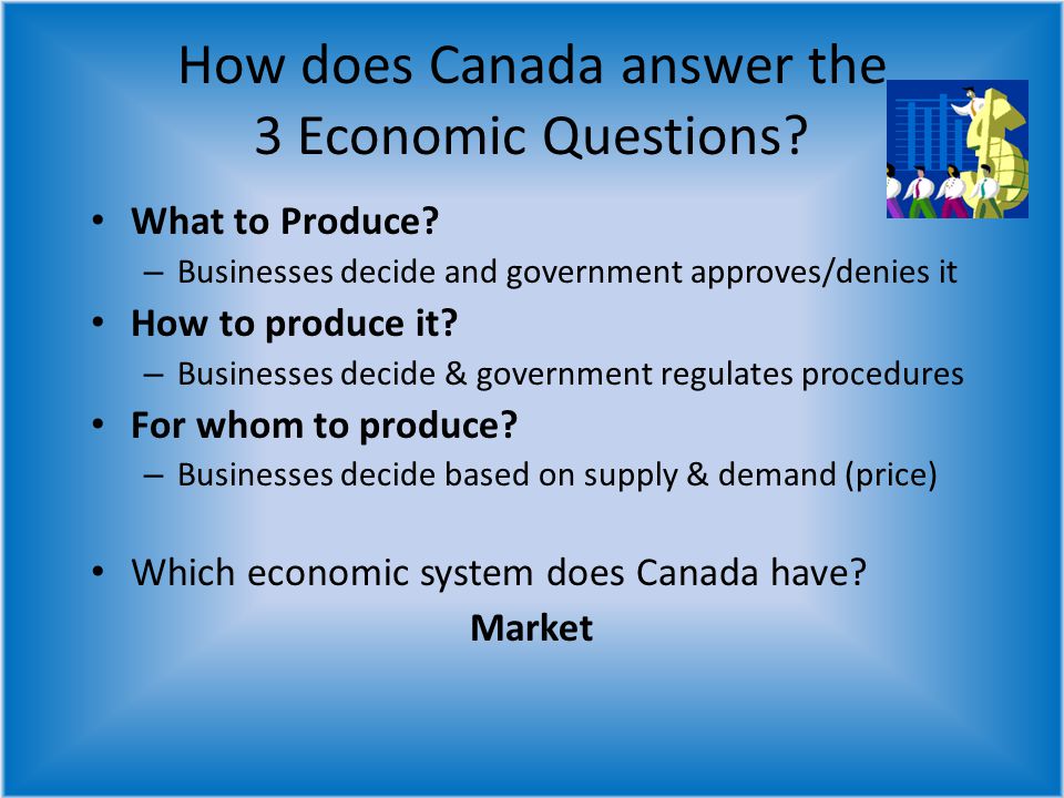 How does Canada answer the 3 Economic Questions
