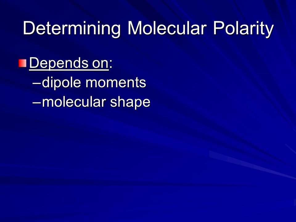 Determining Molecular Polarity