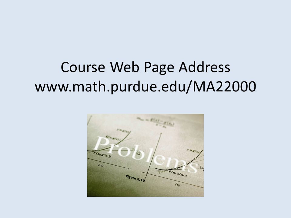 Course Web Page Address