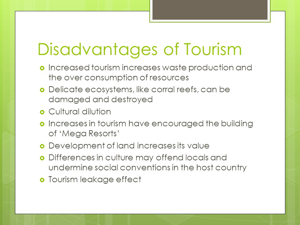 Disadvantages of Tourism