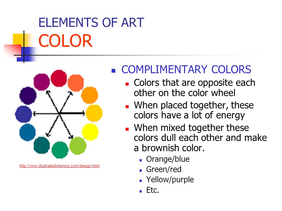 ELEMENTS OF ART COLOR COMPLIMENTARY COLORS