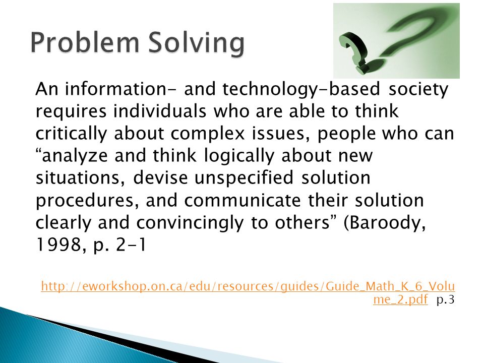 Problem Solving An information- and technology-based society