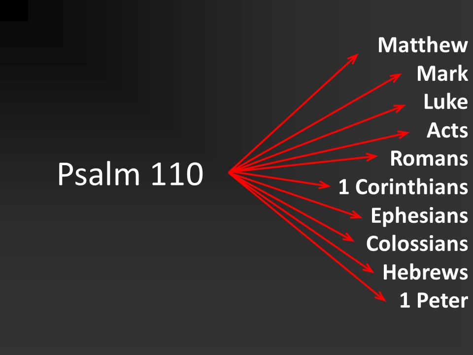 Psalm 110 Matthew Mark Luke Acts Romans 1 Corinthians Ephesians