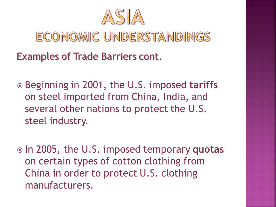 ASIA economic UNDERSTANDINGS