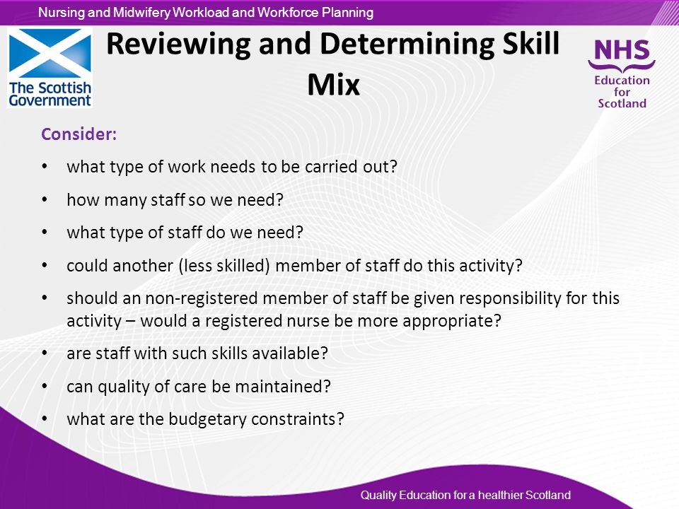 Reviewing and Determining Skill Mix